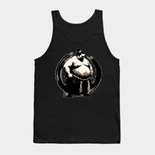 Sumie Enso Circle Japanese Brushstroke Sumo Wrestler Tank Top